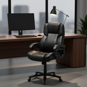 Executive Office <b>Chair</b> PU Leather 500 Lb Capacity Knob Control Adjustable Lumbar <b>Support</b> Height Adjustable Swivel <b>Chair</b> Office - Product Image 2