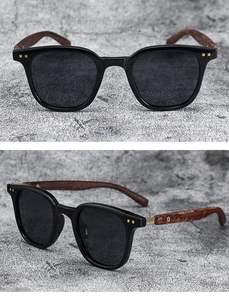Gafas de Sol de Alta Gama con Patillas de Madera, Protección Solar, Unisex, para Hombre, Gafas de Lujo - Product Image 4