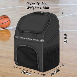 Bolsa de Baloncesto con Compartimento para Zapatos y Soporte para Balón, <span class=keywords><strong>Mochila</strong></span> Deportiva Resistente al Agua para Entrenamiento Deportivo, Apta para Voleibol y Gimnasio - Product Image 2
