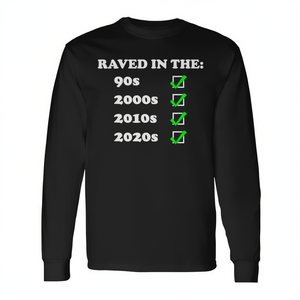 T-shirt à manches longues Oldschool Raver EDM Festival avec thème musical des années 90, populaire auprès des amateurs de musique, produit promotionnel - Product Image 3