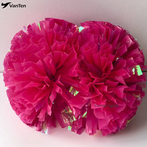 Pompons de cheerleading cryptés haute densité |   3.5" 4" 5" 6" |   Manche de bâton en plastique personnalisé pour tous les événements de cheerleading - Product Image 3