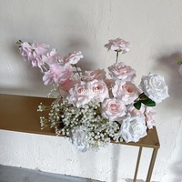 MSFAME Blanc Rose Personnalisé 30Cm Fleur Boule Table Mariage Floral Centres De Table Pour Table De Mariage