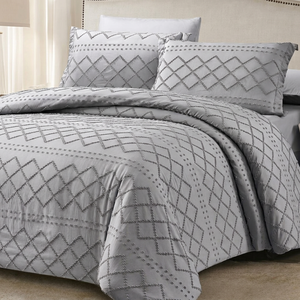 Ensemble de couette 6 pièces Super King MBA Maggie, édition gris cendré – Vente en gros - Product Image 1