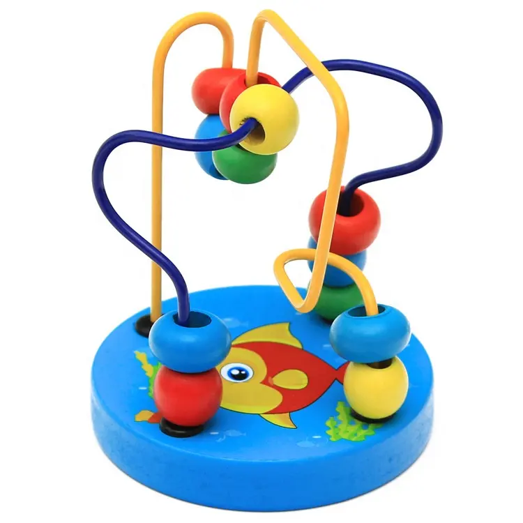 Mini petites perles rondes en bois jouets animaux perles rondes en bois jouets d'éducation précoce des enfants