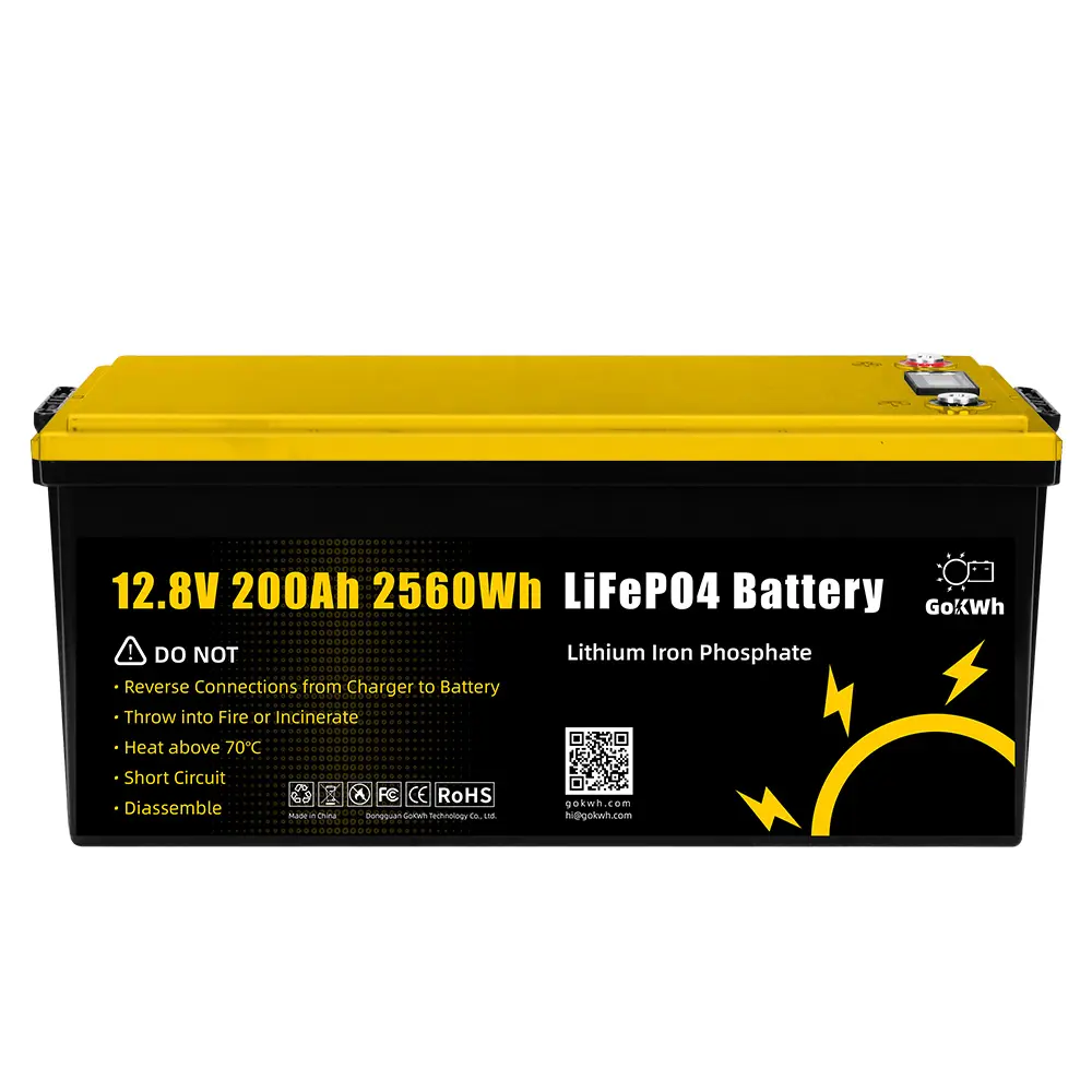 GoKWh 12 V 200 Ah LiFePO4 Solarbatterie 24 V 100 Ah Lithium-Ionen-Batterie für Wohnmobil und Elektromotor
