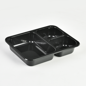 cpet khay ovenable 2 ngăn niêm phong dùng một lần bao bì thực phẩm hãng hàng không cpet container với chống sương mù phim - Product Image 6