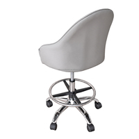 Tabouret de bar de luxe en similicuir, réglable en hauteur, pivotant, avec roulettes et accoudoirs, pour café et salon de beauté