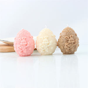 Molde de silicona con forma de huevo de conejo de pascua, moldes de jabón hechos a mano con dibujos de animales, concha de cordero, bricolaje, herramienta de resina con crisol cruzado - Product Image 6