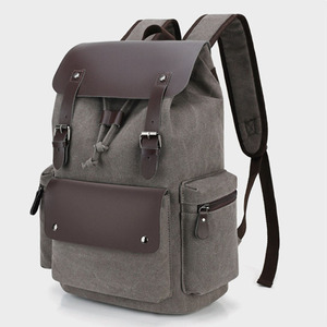 Custom 2025 Vintage Large Travel Bag Thick Canvas Drawstring School <b>Backpack</b> <b>Waterproof</b> Anti-theft Laptop <b>Backpacks</b> - Product Image 3