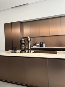 Panel Baja Tahan Karat Satin PVD Emas Matte Brushed126 untuk Desain Rak Pajangan & Konter - Product Image 5