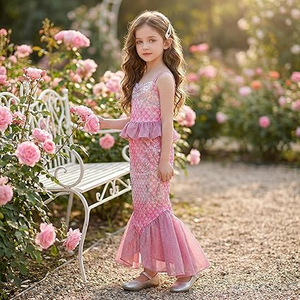 Disfraz de Sirenita con Joyas y Bolso, Vestido de Princesa para Niñas, Regalo de Cumpleaños de 3 a 12 Años - Product Image 5