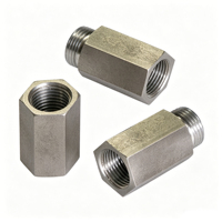 Tuerca Hexagonal de Extensión de Doble Extremo de Aluminio OEM, Conector de Acoplamiento de Rosca Macho-Hembra, Tamaño Personalizado para Accesorios de Tuberías Hidráulicas