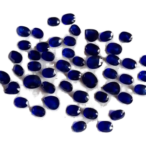 Saphir bleu naturel, taille ovale, traité thermiquement, certifié IGI, qualité AAA, 2-3 mm, 500 CTS, lustre superbe, couleur excellente pour bijoux - Product Image 1