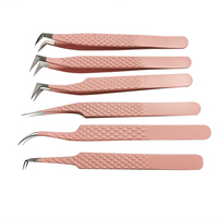 Pince à cils noire personnalisée avec embout en fibre pour extensions de cils, fabriquée au Pakistan, ensemble de pinces à cils