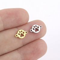 Breloques en forme de patte d'animal (chat, chien) plaquées or pour la fabrication de bijoux, pendentifs DIY en acier inoxydable pour colliers et bracelets
