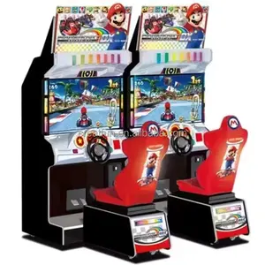 Diskon besar DX 42 inci LCD Simulator balapan Kart mesin permainan balap mobil dioperasikan koin 220V Video Game plastik logam kayu