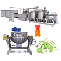 Línea de maquinaria automática pequeña de alta velocidad para hacer dulces de gelatina, máquina de caída de dulces duros, máquina de goma de oso