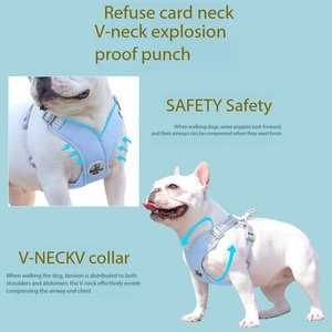 Arnés y Correa Acolchados Reflectantes para Perro, con Cierre <span class=keywords><strong>de</strong></span> Botón, Anti-Escape, para Bulldog Francés/Shiba Inu Pequeño, Venta al Por Mayor - Product Image 2
