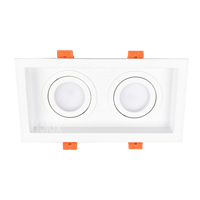 Module LED carré en aluminium pour éclairage encastré double, 2700k 3000k 4000k, noir, pour bureau à domicile, spot MR16 GU10