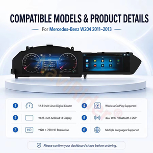 Écran tactile double 12,3'' + 10,25'' pour Mercedes Benz C W204 2011-2014, autoradio multimédia Android avec CarPlay sans fil - Product Image 2