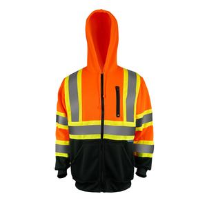Sweats à capuche réfléchissants <span class=keywords><strong>de</strong></span> sécurité haute visibilité d'usine coupe ample néon Orange vert couleur correspondant sweats à capuche <span class=keywords><strong>de</strong></span> construction - Product Image 4