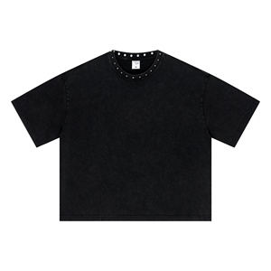 เสื้อแขนสั้นผ้าฝ้ายแท้ทรงหลวมสไตล์เรโทรคุณภาพสูงแบบใหม่สำหรับฤดูร้อน ระบายอากาศได้ดี เหมาะสำหรับใส่ลำลองแนวสตรีท - Product Image 2