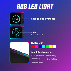 Smart Gaming Desk with Wireless Charging Pad, USB Ports and Power Outlets, RGB LED Strip Lighting, Ergonomic PC Gaming Table - Product Image 6