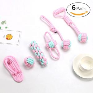 Cuerda para perros, juguetes para perros, cuerda de algodón Natural, nudos interactivos para dentición de mascotas para perros pequeños y medianos - Product Image 4