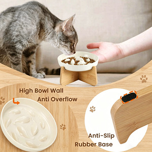 Fabricant de bols et mangeoires surélevées en céramique de luxe personnalisés pour animaux de compagnie, avec fonction de distribution lente pour chats - Product Image 2