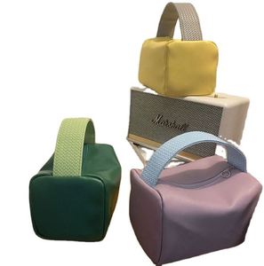 Sac de maquillage personnalisable en PU, tendance, portable, de voyage, couleur bonbon, étanche, avec fermeture éclair, grande capacité, sac fourre-tout à main pour échantillons - Product Image 2