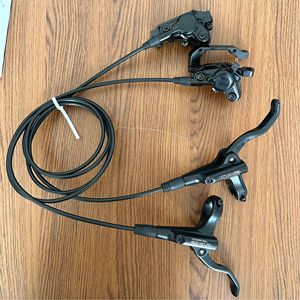 Hydraulic Disc Brakes For Mountain <b>Road</b> Bike Front And Rear Set Black Forged Aluminum Mineral Oil - Product Image 4