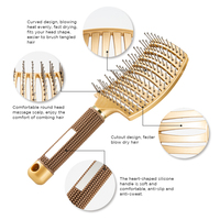 Brosse à cheveux antistatique flexible, brosse de massage du cuir chevel, brosse à cheveux personnalisée avec logo, brosse à cheveux incurvée pour le coiffage et le séchage, brosse à cheveux à ventilation pour démêler les cheveux