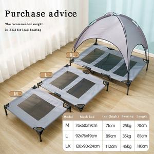 Cama para mascotas para viajes al aire libre, cama para mascotas plegable con marco de Metal, cama elevada para perros, cama elevada portátil para perros con dosel - Product Image 2