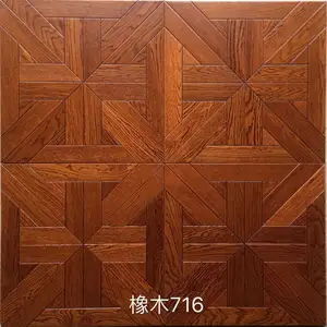 Lantai Parkit Alami Kayu Oak Putih Perancis Yang Solid