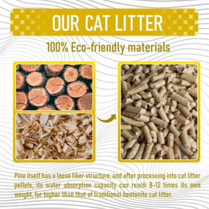 Litière pour chat en bois de pin écologique, sans poussière, hautement absorbante, contrôle des odeurs, 15 KG, provenant du Jiangsu, pour l'hygiène des animaux de compagnie - Product Image 3
