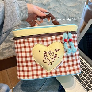 ถุงอาหารกลางวันแบบมีฉนวนลายตารางหมากรุกแบบพกพาสำหรับเด็กนักเรียนในสำนักงาน - Product Image 1