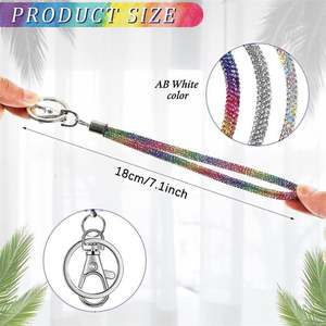 Brillant Strass Bracelet Porte-clés Bracelet Lanière Porte-clés pour Femmes Bling Diamant Longes Porte-clés Clé De Voiture Portefeuille porte-clés - Product Image 6