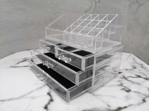 Acrílico organizador de escritorio claro Multi-función extraíble maquillaje cepillo titular Casa de almacenamiento de envases cosméticos con 4 dibuja - Product Image 4