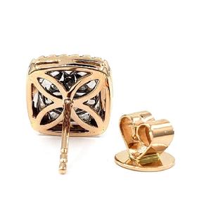 Joyería de Hong Kong Diseño romántico de moda 18K Oro blanco sólido Diamante de alta calidad Forma ovalada Tornillo Volver Pendientes de tuerca Fiesta - Product Image 3