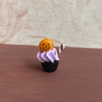 Miniatures de desserts adorables et délicieux, ornements amusants en résine, simulant des cupcakes citrouilles d'Halloween, accessoires photo pour maison de poupée et boutique de desserts