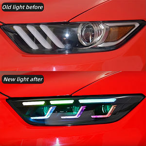 ไฟหน้า LED RGB 5500K สำหรับ <span class=keywords><strong>Mustang</strong></span> S550 ปี 2015-2017 อัพเกรด 12V 36W DRL พร้อมไฟสูงและไฟต่ำ ใช้ได้กับรถทั่วไป ความสว่าง 5000 ลูเมนส์ - Product Image 2