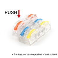 Connecteur électrique rapide transparent DIY GO, 1 entrée 1 sortie, bloc de jonction universel compact à branchement rapide