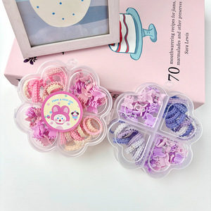 <b>Childrens</b> Hair <b>Tie</b> And Clip Set Candy Colors Elastic Hair Clips For Girls Daily Use - Product Image 2