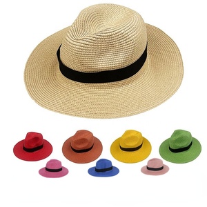 Bộ Sưu Tập Mới Trung Quốc Droppshipping Cô Gái Mùa Hè Đồng Bằng Giấy Mặt Trời Rơm Panama Mùa Hè <span class=keywords><strong>Hat</strong></span> Phụ Nữ Với Ribbon Cho Phụ Nữ Mùa Hè - Product Image 4