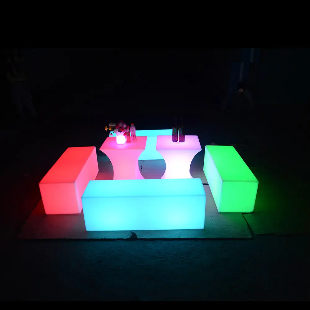 Bench Stoelen Kleuren Veranderende Verlichte Led Sofa Sets Plastic Sectionele Sofa Stoel Led Nachtclub Bar Party Luxe Sofa Moderne