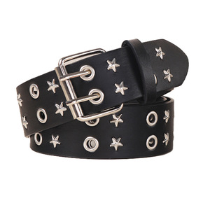 Wholesale Black Studded <strong>Belts</strong> Spicy Girl Punk Unisex Male Female Five-pointed Bullet Studded Buckle Jeans <strong>Belt</strong> - Product Image 5