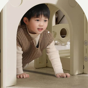 Toboggan intérieur et extérieur en plastique PE pour voiture avec tunnel de basket-ball et fosse à balles pour enfants, famille et maternelle - Product Image 2