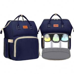 Bolsa de pañales de tela al por mayor con gran capacidad para mamá, bolsas de pañales para bebés, mochila impermeable personalizada, bolsas para cambiar pañales para bebés - Product Image 3