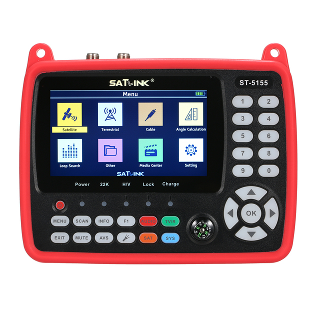 Digital Satellite Finder Meter DVB-S/S2/T/T2/C Combo Meter Portable Satellite TV Signal Finder 2600mAh Rechargeable Digital Hand