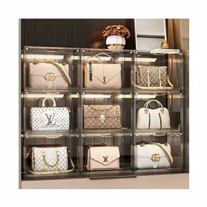 Hot selling product 2023 Clear handbag storage organizer acrylic display case bag storage box